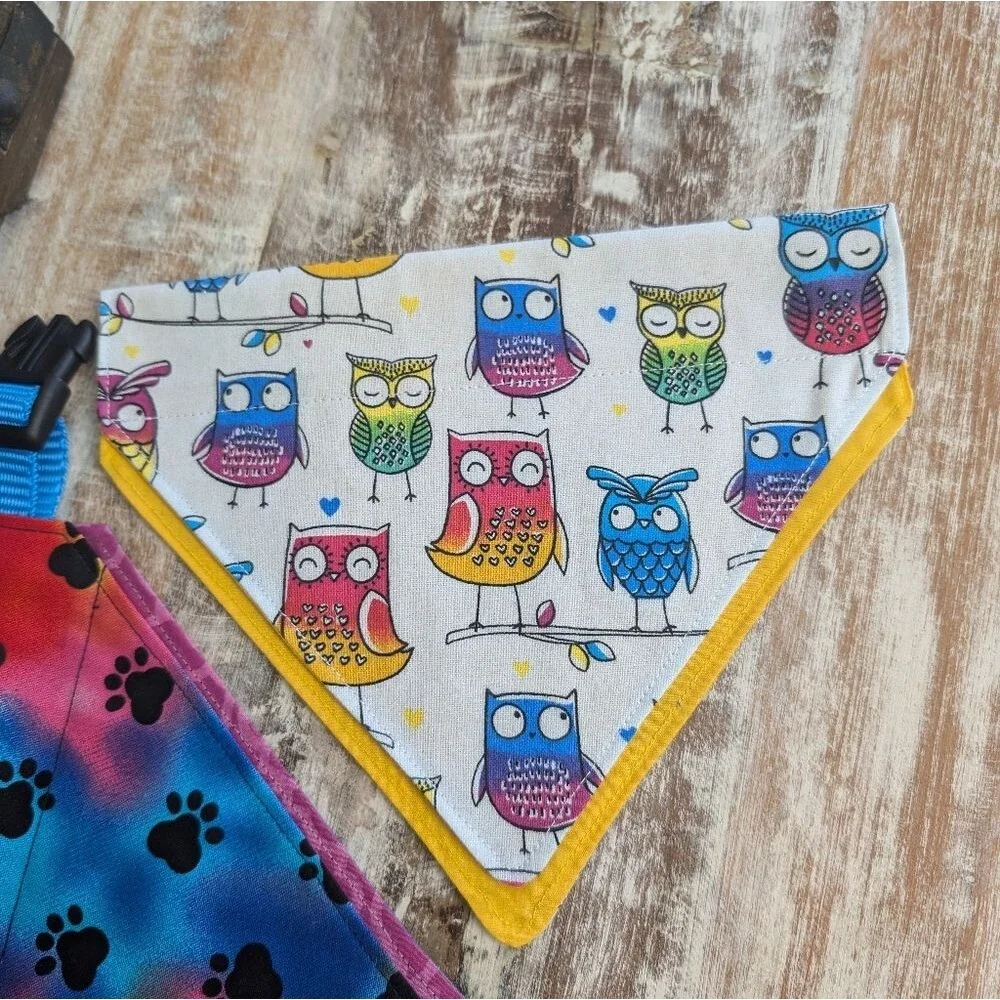 Hand Crafted Over the Collar Dog/Cat Bandanas Set of 3, Size Small
